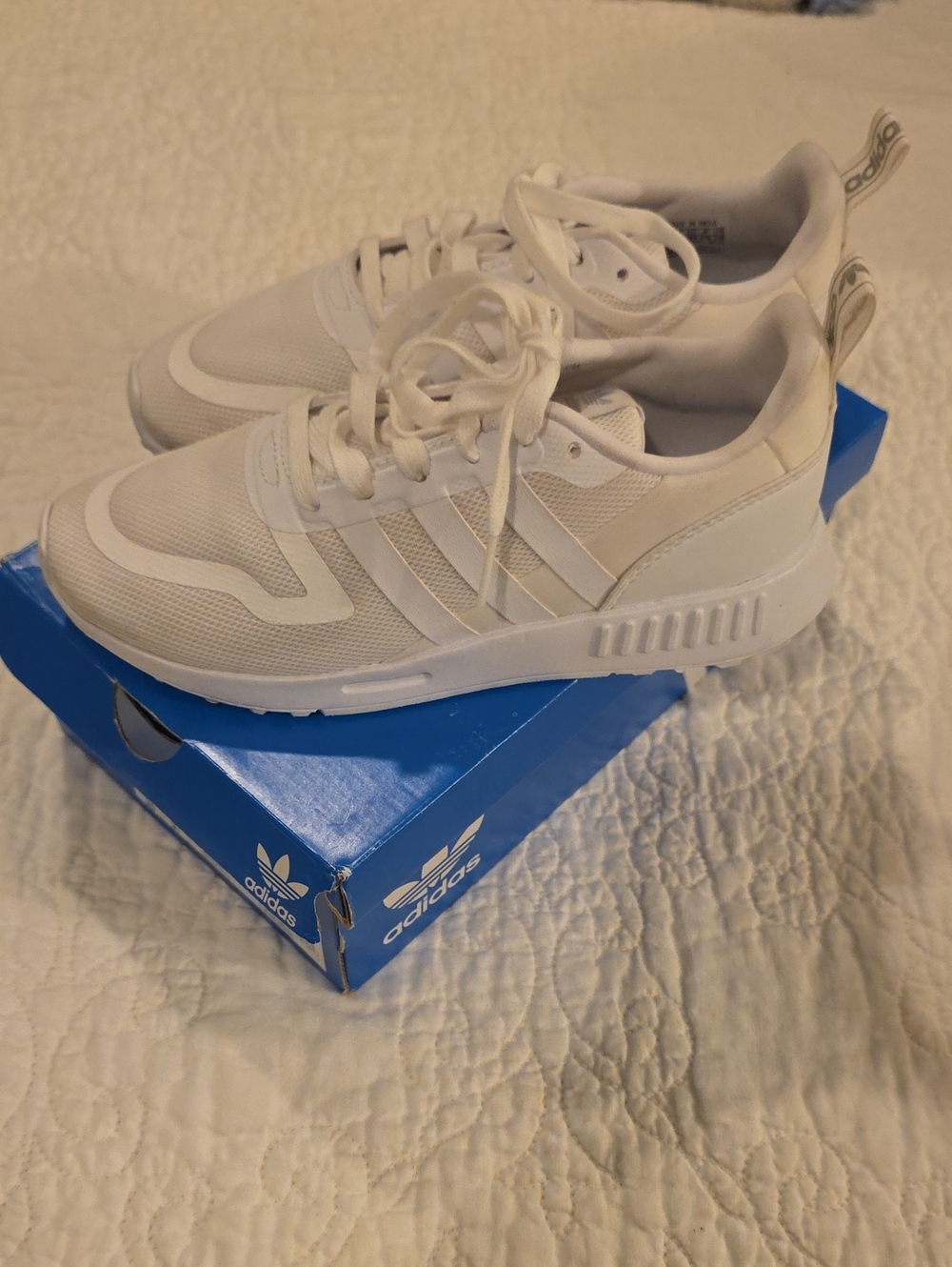 Adidas Kids White Mesh Athletic Sneakers